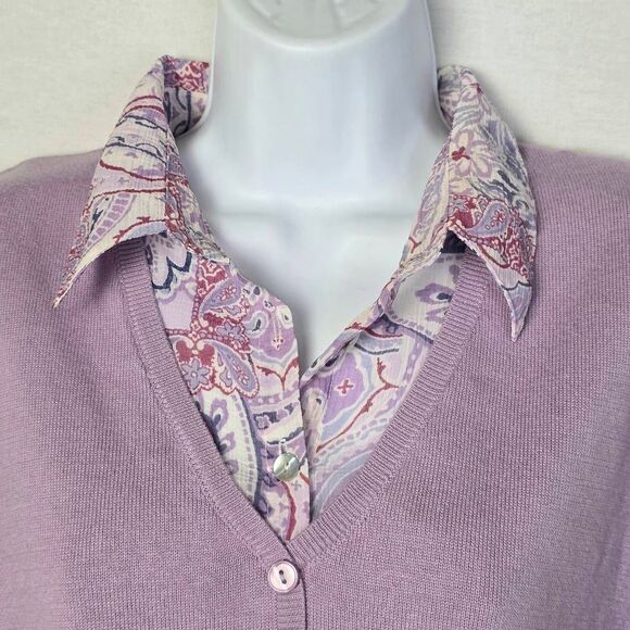 Alfred Dunner Paisley Trim Sweater Blouse XL - Picture 3 of 6